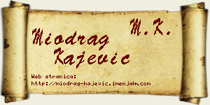 Miodrag Kajević vizit kartica
